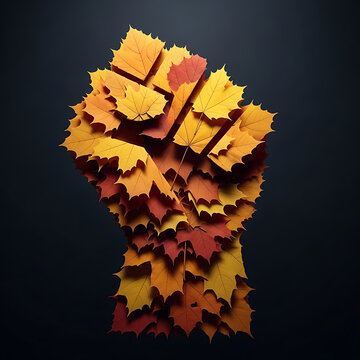 A vibrant 3d fractal resembling a tree or a burst of autumn leaves
