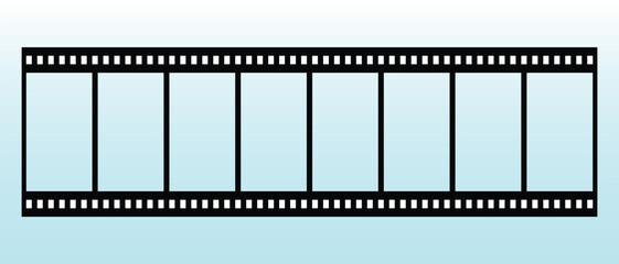 Obraz premium Film strip icon vector. Perfect for vintage cinema photography and movie reel. Camera negative frame for photo and video editing. Vector graphic clipart element.