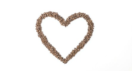 Obraz premium Heart shaped chia seeds symbolizing wellness on a pristine white surface