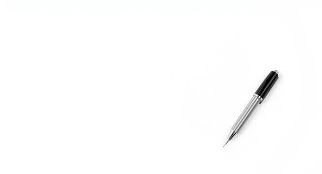 Single writing instrument and paper sheets with pure white background