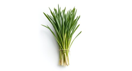 Obraz premium Natural lemongrass herbs placed neatly against a white background