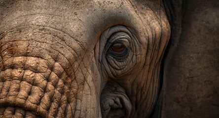 Fototapeta premium Powerful close up of an elephant eye conveying deep feelings tied to conservation causes