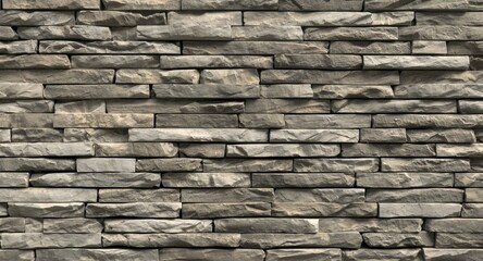 Fototapeta premium Exterior cladding composed of natural stone blocks with rugged surface