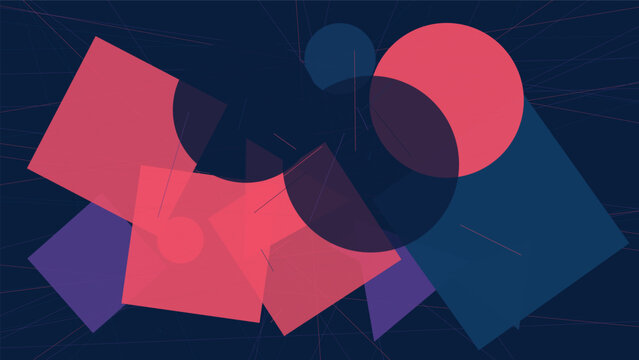 Minimalistic vector composition in the style of abstractionism creates a dynamic visual effect, ideal for banner design and presentations.