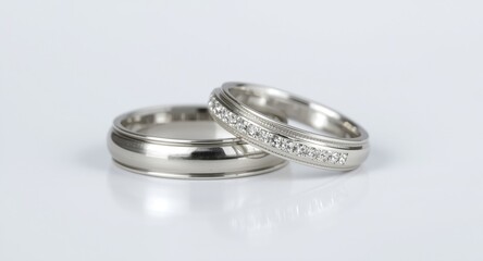Naklejka premium Shining white gold bands perfect for a radiant wedding ceremony