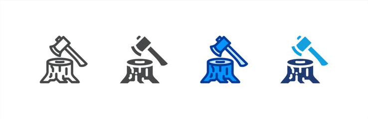 Obraz premium Deforestation icon multiple style collection. Vector illustration.