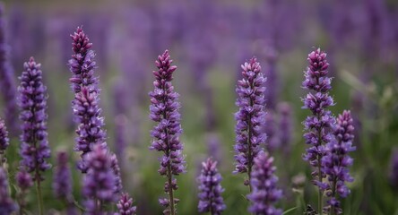 Obraz premium Intense close perspective on purpletop vervain flowers opening