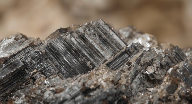 Lepidolite mica layers highlighting lithium presence with blank copy space