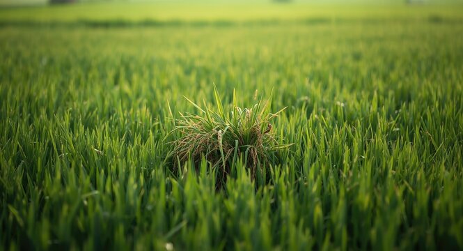 Severe brown planthopper population affecting healthy rice plants