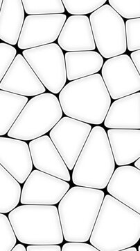 Abstract black and white background.Looped rotating grid patter.Vertical geometric background