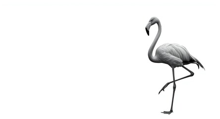 Obraz premium Fine art black and white photo capturing a flamingo on one leg