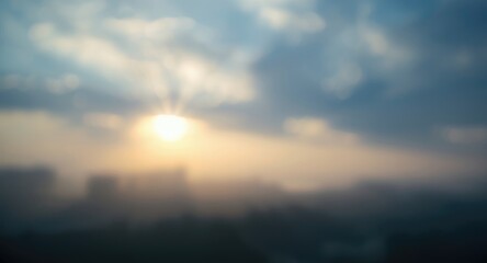 Fototapeta premium Diffuse light over a peaceful blurred morning sky scene