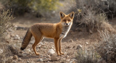 Obraz premium Graceful Vulpes Rueppellii Fox in Natural Desert Setting