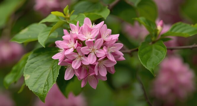 Judas Tree Cercis Siliquastrum flowering with colorful petal clusters