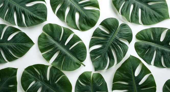 Costus speciosus leaf pattern shown on a flat white surface