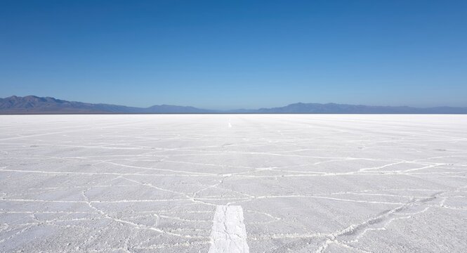 Expansive white salt flat ideal for high speed vehicle testing