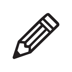 Fototapeta premium Simple black and white icon of a pencil laying on its side Vector