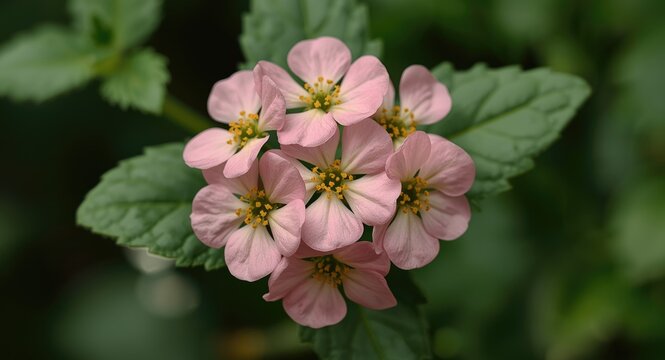 Potentilla Erecta floral cluster with subtle elegant colors