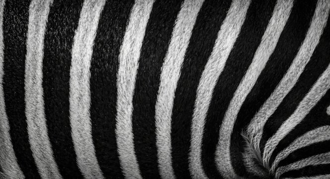 Artistic representation of fine grain zebra fur texture in monochrome digital painting