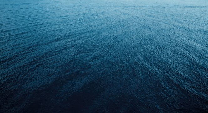 Silent blue water landscape seen from high vantage point