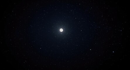 Fototapeta premium Full moon shining among sparkling stars