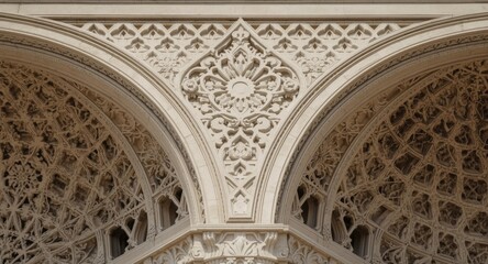 Obraz premium Architectural close-up of geometric design patterns on vintage residence
