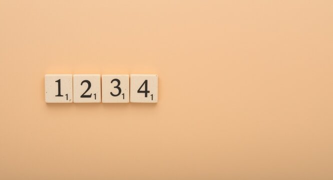 Five numeric blocks arranged displaying digits from one through five