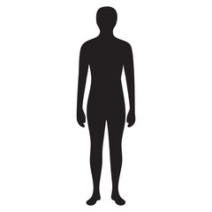 Fototapeta premium Silhouette of a person standing upright with arms at the sides Vector