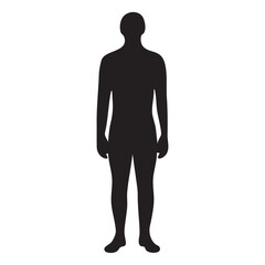 Fototapeta premium Silhouette of a person standing with arms at their sides facing away Vector