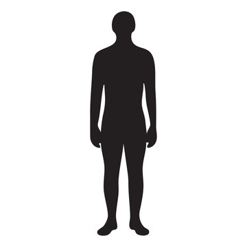 Silhouette of a person standing with arms at their sides facing away Vector