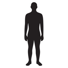 Fototapeta premium Silhouette of a person standing upright with arms at their sides Vector
