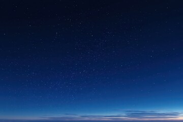 Fototapeta premium Nightscape: tranquil blue gradient sky above empty horizon
