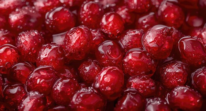 Lively water droplets highlighting rich pomegranate arils