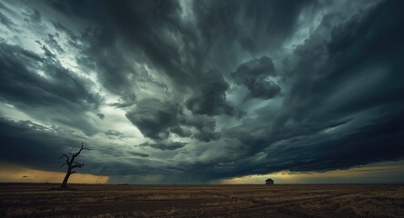 Obraz premium Majestic sky warns of earths inevitable collapse