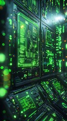 Fototapeta premium Cyber dashboard interface neon futuristic technology data network system analytics photo