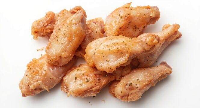 Fresh poultry wings staged on a white backdrop ideal for cooking content and recipe photography