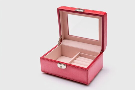 Modern Jewelry Box Flatlay on Clean Background Ideal for Creative Branding Mockups