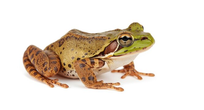 Isolated image of marsh frog on simple white background