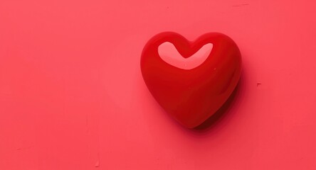 Obraz premium Lustrous red heart icon denoting romantic feelings and health