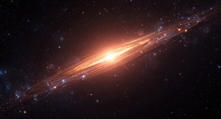 Fototapeta premium Glowing starburst event in outer space vista