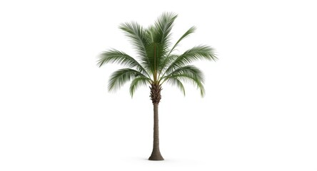 Obraz premium Isolated tropical tree on white background for stylish architectural decor