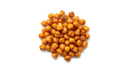 Fototapeta premium Roasted chickpeas with a crackling texture presented on pure white background