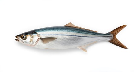 Naklejka premium Realistic mackerel fish placed on a smooth white background