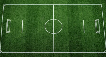 Obraz premium a professional soccer pitch with goalposts and markings