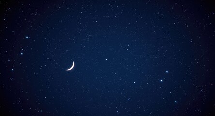 Fototapeta premium Luminous night sky enriched with stars and a crescent moon