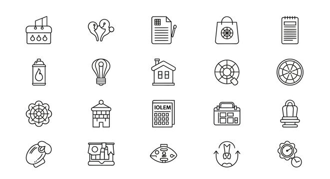 Collection of business icons and symbols.