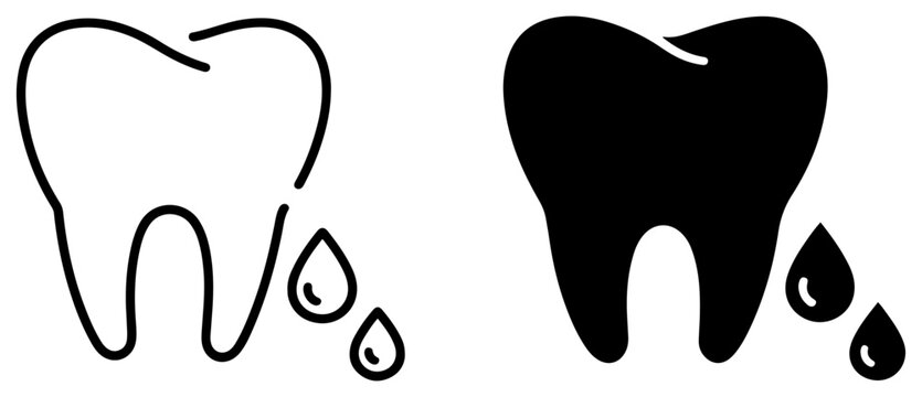 bleeding gums dental icon vector