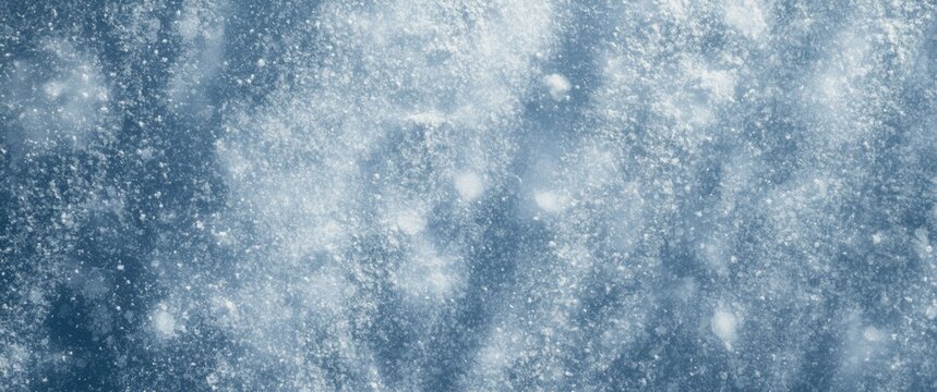 Snow dusted oilcloth texture captured in close-up aerial frame with copy space