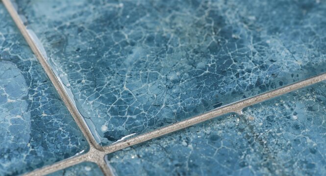 Glazed ceramic tile ocean blue with textured crackle glass mosaic finish