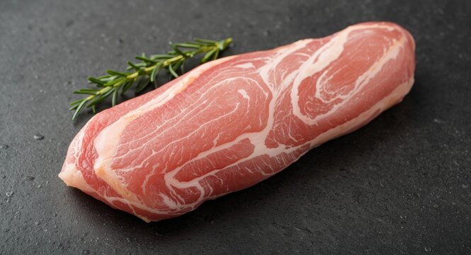 Fresh pork tenderloin with a bright appearance